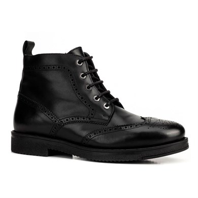 Genuine Leather Black Zipper Clousure Casual Boots