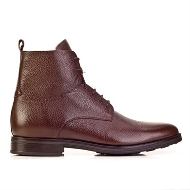 Men Brown Genuine Leather Zipper Clousure Casual Boots