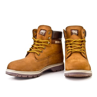Women Tan Genuine Leather Nubuck Lace Up Boots