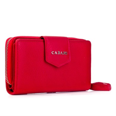 Women Red Genuine Leather Flap Purse
